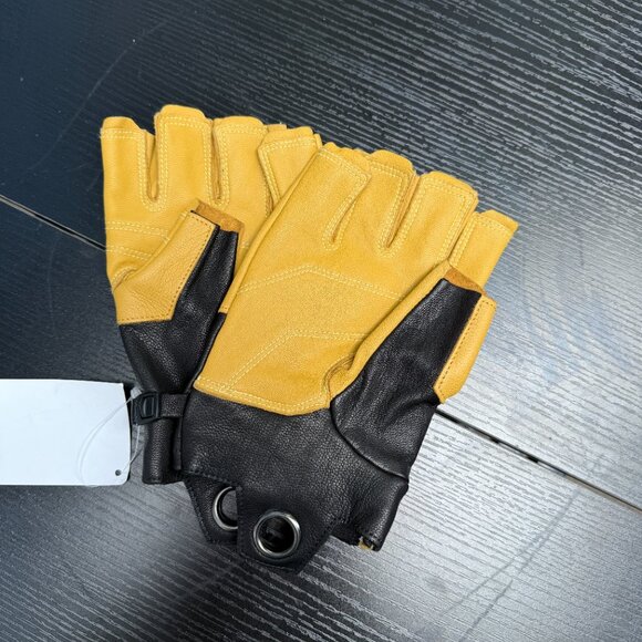 Mountain Hardwear FL Belay Gloves Unisex Large Leather Outdoor Climbing Yellow - Picture 2 of 7